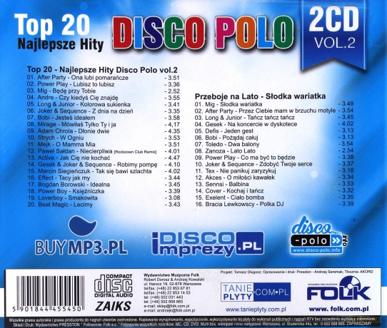 Top 20 - Najlepsze Hity Disco Polo vol. 2 [2CD]