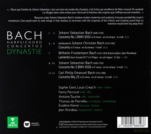 Jean Rondeau: Dynastie: Bach Concertos [CD]