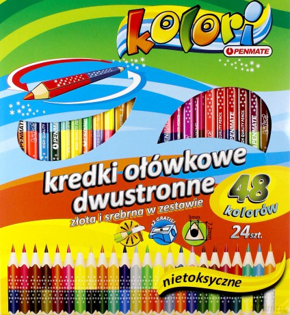 Kredki Premium Kolori 24 szt-48 kolorów