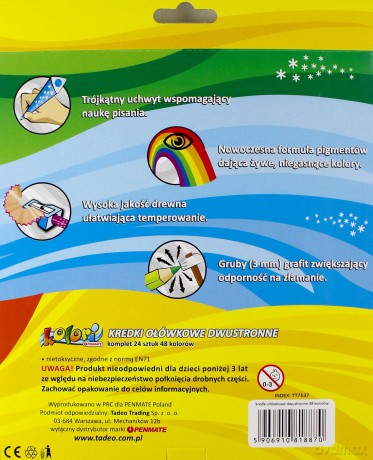 Kredki Premium Kolori 24 szt-48 kolorów