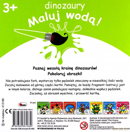 Maluj wodą. Dinozaury - Mariola Budek [KSIĄŻKA]