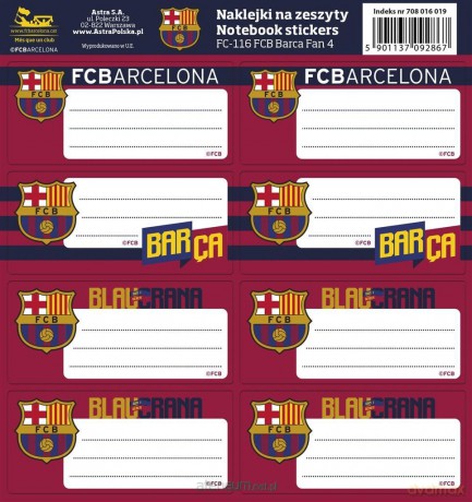 Naklejki na zeszyty FC-116 FC Barca Fan 4