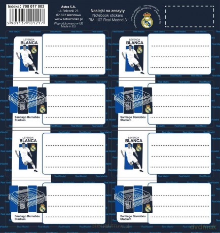 Naklejki na zeszyty RM-107 Real Madrid 3