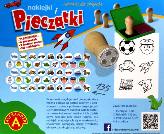 Pieczątki i naklejki. Zabawka dla chłopców
