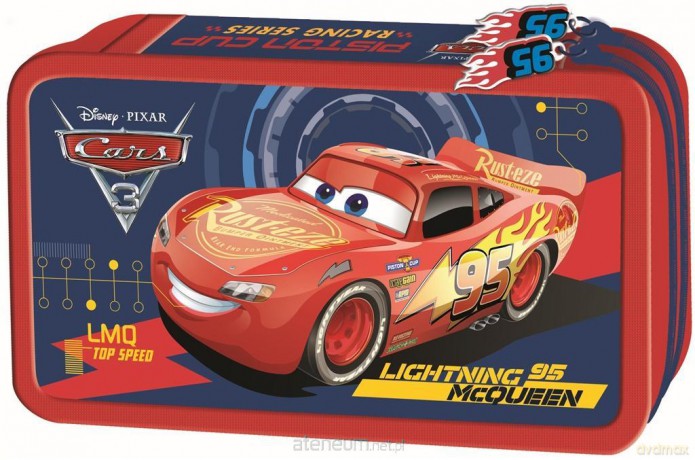Piórnik 2 poziomowy z wyposażeniem Cars 3
