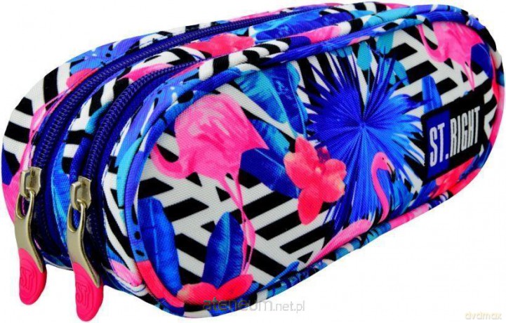 Piórnik saszetka dwukomorowa Flamingo Pink&Blue