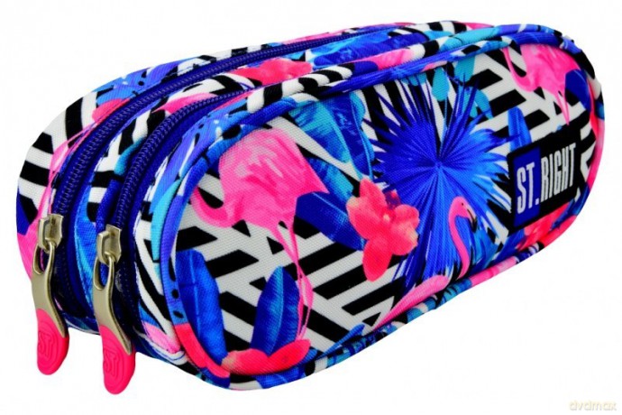 Piórnik saszetka dwukomorowa Flamingo Pink&Blue