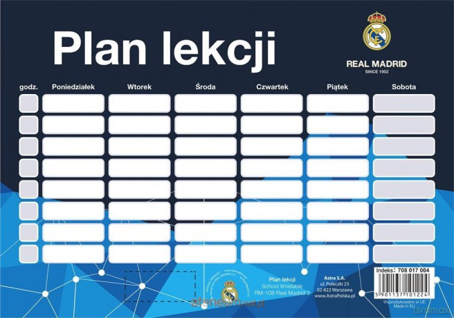 Plan lekcji RM-108 Real Madrid 3