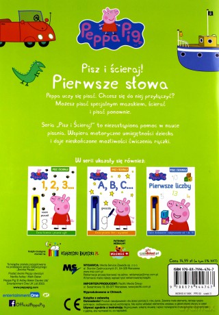 Świnka Peppa. Pisz i ścieraj! Pierwsze słowa [KSIĄŻKA]
