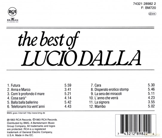 Lucio Dalla: The Best Of Lucio Dalla [CD]
