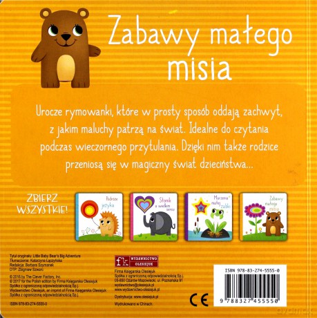 Zabawy małego misia [KSIĄŻKA]