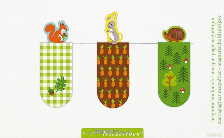 Zakładki magnetyczne - Leśne zwierzęta (3 szt)