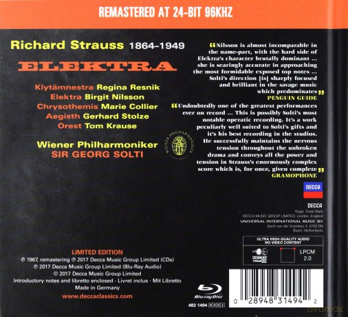 Birgit Nilsson: R.Strauss Elektra [2CD]+[Blu-Ray]