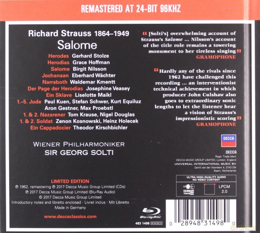 Birgit Nilsson: R.Strauss Salome [2CD]+[Blu-Ray]