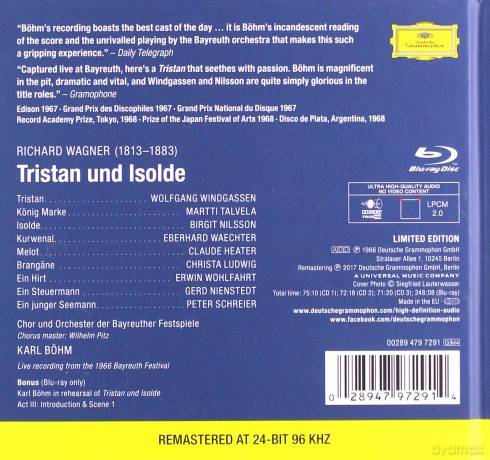 Karl Bohm: Wagner Tristan Und Isolde [3CD]+[Blu-Ray]