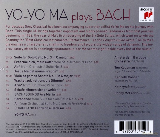 Yo-Yo Ma: Yo-Yo Ma Plays Bach [CD]