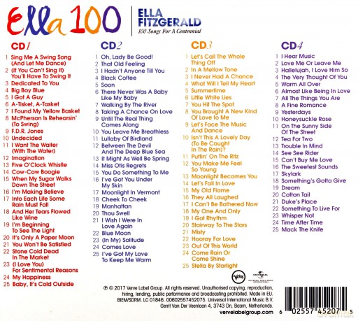 Ella Fitzgerald: 100 Songs For A Centennial [4CD]