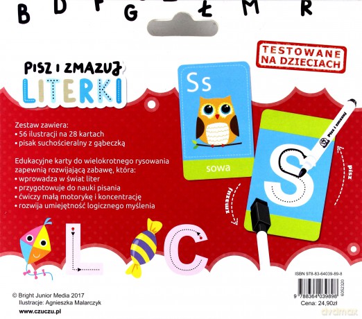 Czuczu Pisz i zmazuj literki 3+ [KSIĄŻKA]
