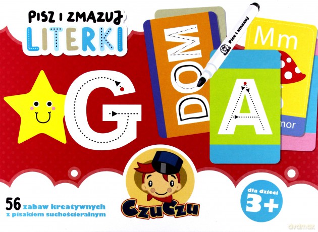 Czuczu Pisz i zmazuj literki 3+ [KSIĄŻKA]