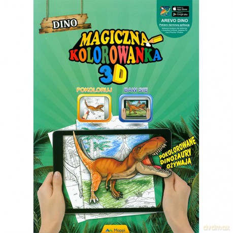 Magiczna kolorowanka popup 3D Dino [KSIĄŻKA]
