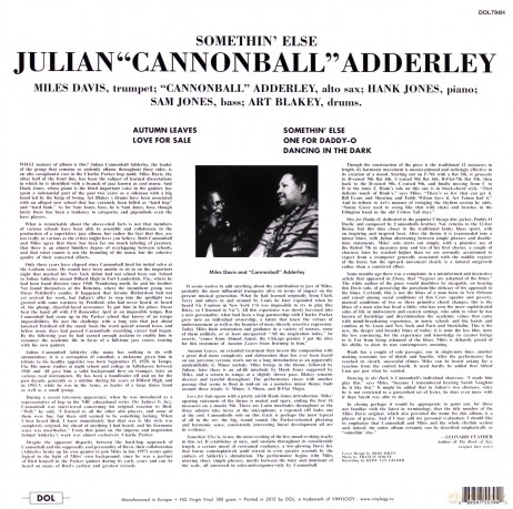 Cannonball Adderley: Somethin' Else [Winyl]