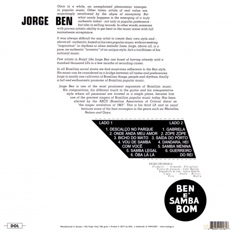Jorge Ben: Ben E' Samba Bom [Winyl]