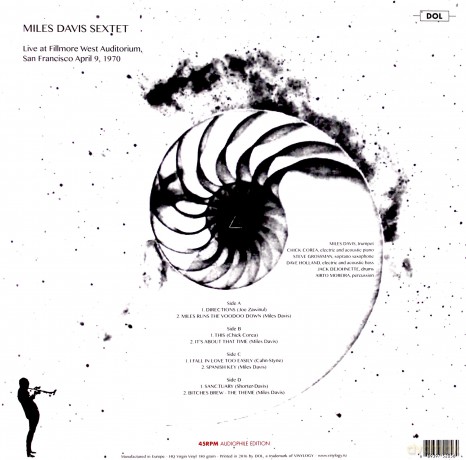 Miles Davis Sextet: Live at Fillmore West Auditorium. San Francisco April 9. 1970 KSAN-FM [2xWinyl]