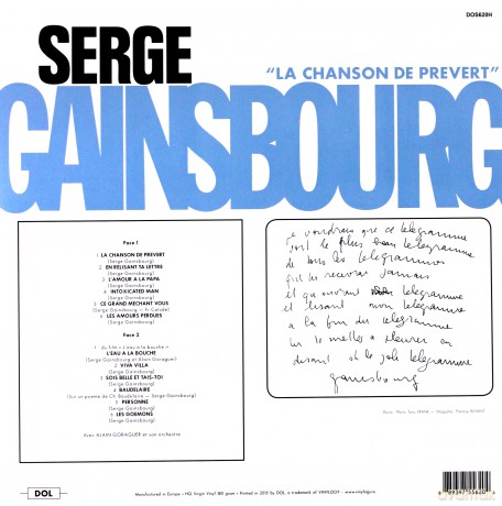 Serge Gainsbourg: La Chanson De Prevert [Winyl]