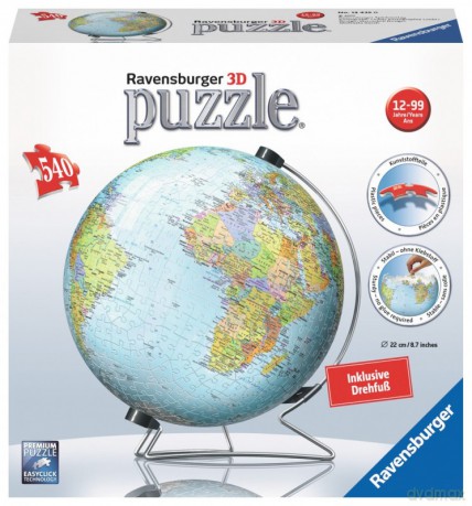 RAVENSBURGER 540 el. Globus 3D [PUZZLE]