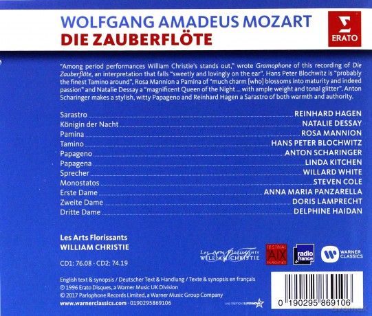 Christie & Arts Florissants & Dessay & Mannion: Mozart: Die Zauberflote [2CD]