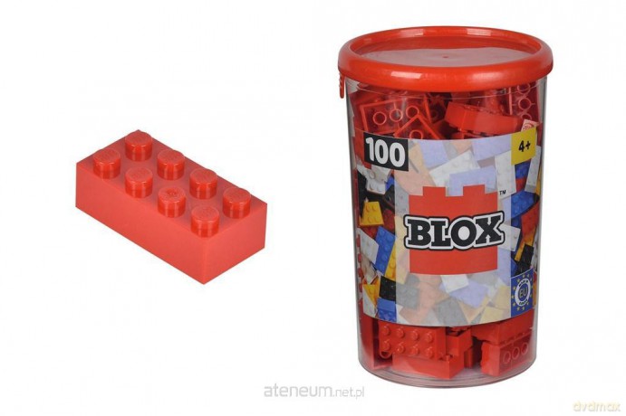 Blox 100 Klocki w pojemniku czerwone [KLOCKI]