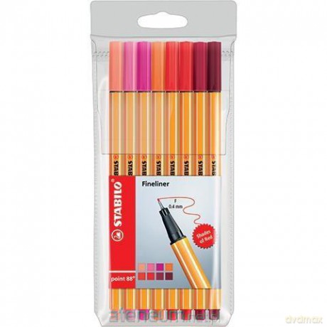 Cienkopis Point 88 odcienie czerwieni 8 szt etui