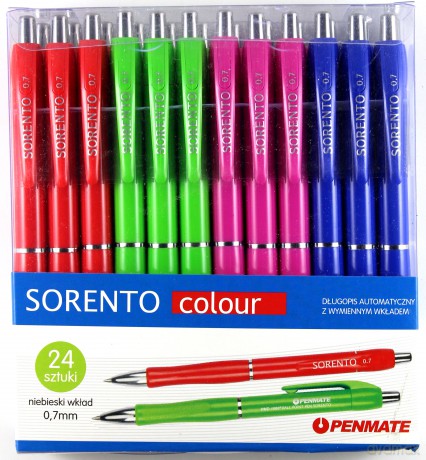 Długopis Sorento Colour niebieski (24 szt)
