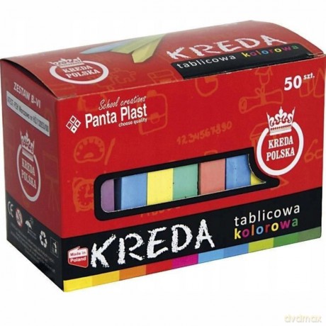 Kreda B6 kwadratowa 50 szt. kolorowa