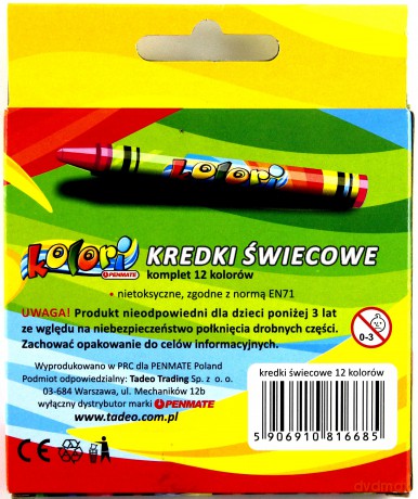 Kredki świecowe 12 kolorów