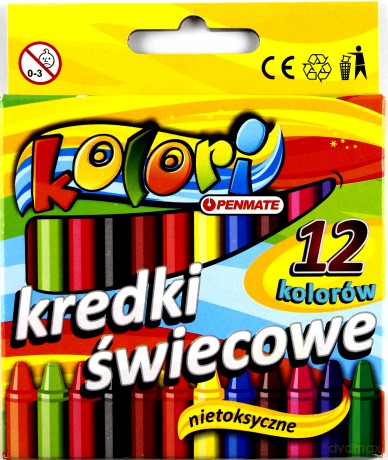 Kredki świecowe 12 kolorów