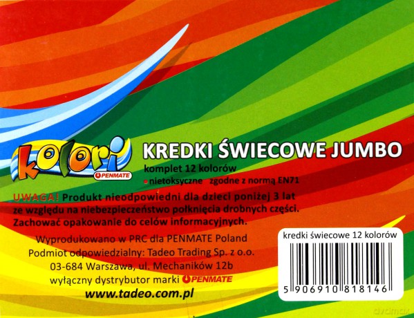 Kredki świecowe Jumbo 12 kolorów