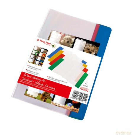 Okładka na zeszyt A4 PVC 8 szt. MIX + naklejki