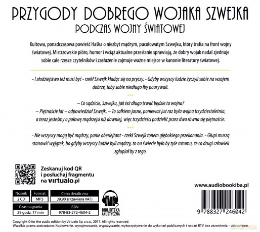 Przygody dobrego wojaka Szwejka.. - Jaroslav Haek [AUDIOBOOK]