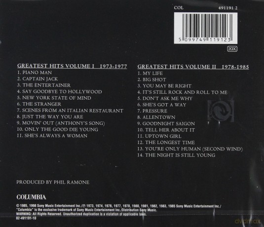 Billy Joel: Greatest Hits Volume I & Volume II [2CD]