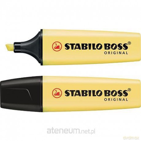 Zakreślacz Boss pastelowy żółty (10 szt)
