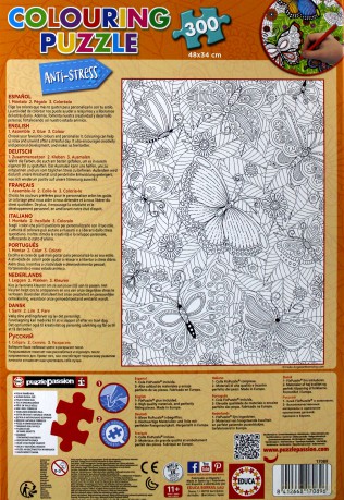 EDUCA 300 el. Motyle Puzzle do kolorowania [PUZZLE]
