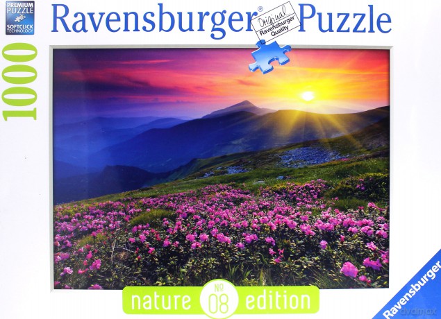 RAVENSBURGER 1000 el. Górskie łąki w świcie [PUZZLE]