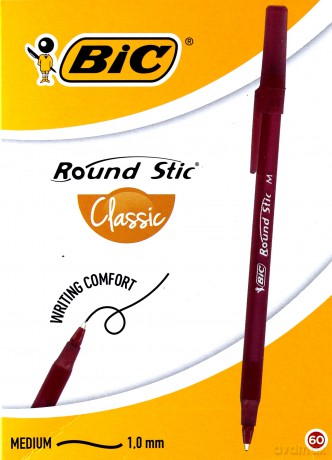 Długopis Round Stic czerwony (60 szt)