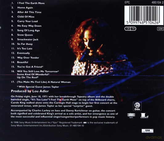 Carole King: Carole King The Carnegie Hall Concert June 18, 1971 [CD]