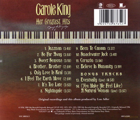 Carole King: Her Greatest Hits (Songs Of Long Ago) [CD]