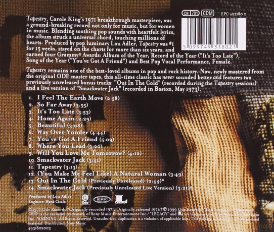 Carole King: Tapestry [CD]