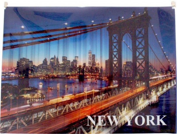 Koperta z nadrukiem zip A4 PP New York