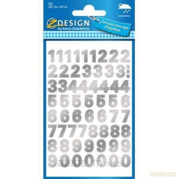Naklejki odporne na pogodę - numery srebrne