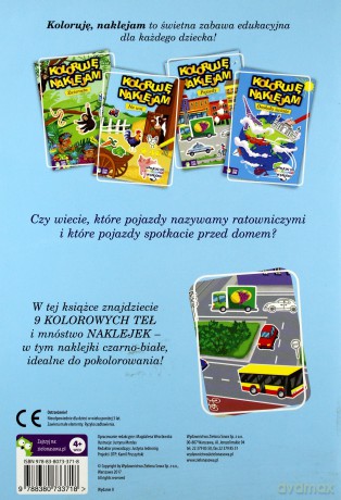 Koloruję, naklejam. Pojazdy [KSIĄŻKA]